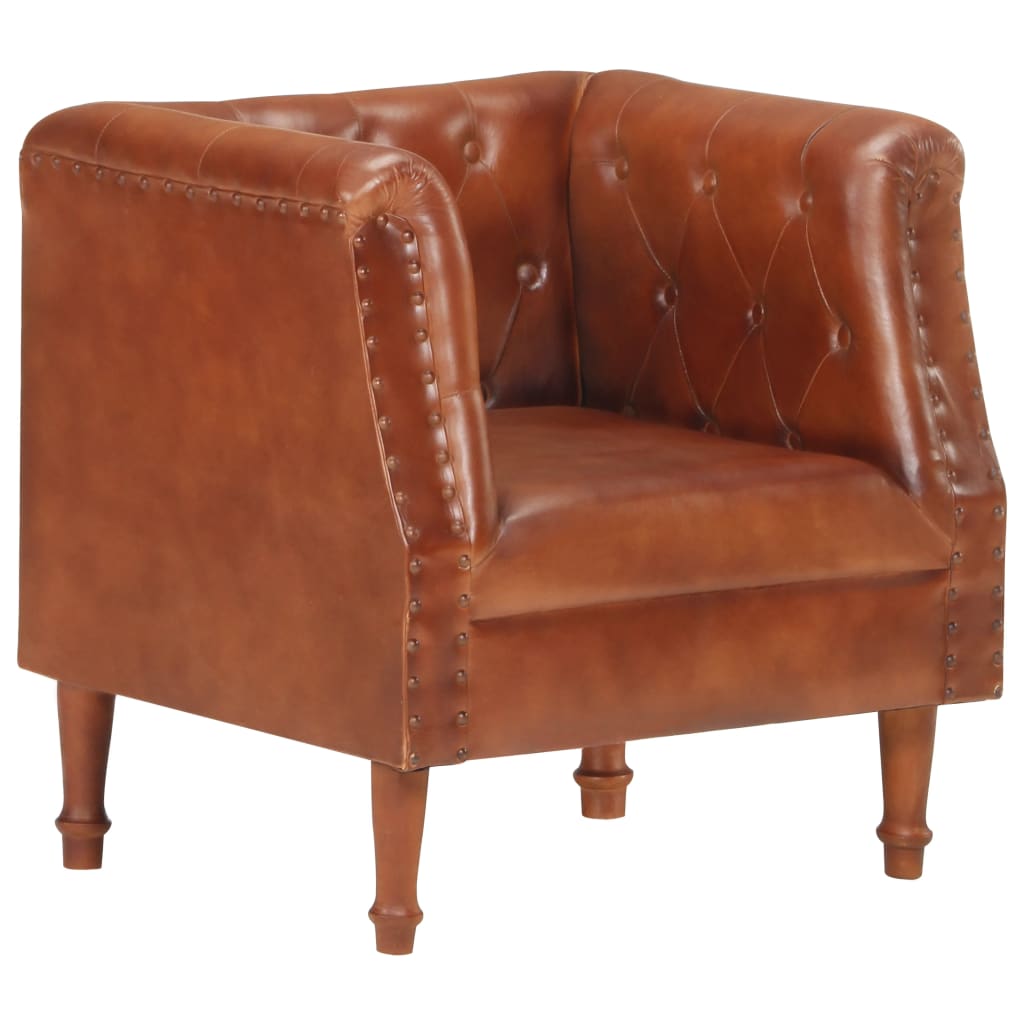 Fauteuil Marron Cuir véritable Fauteuils vidaXL   