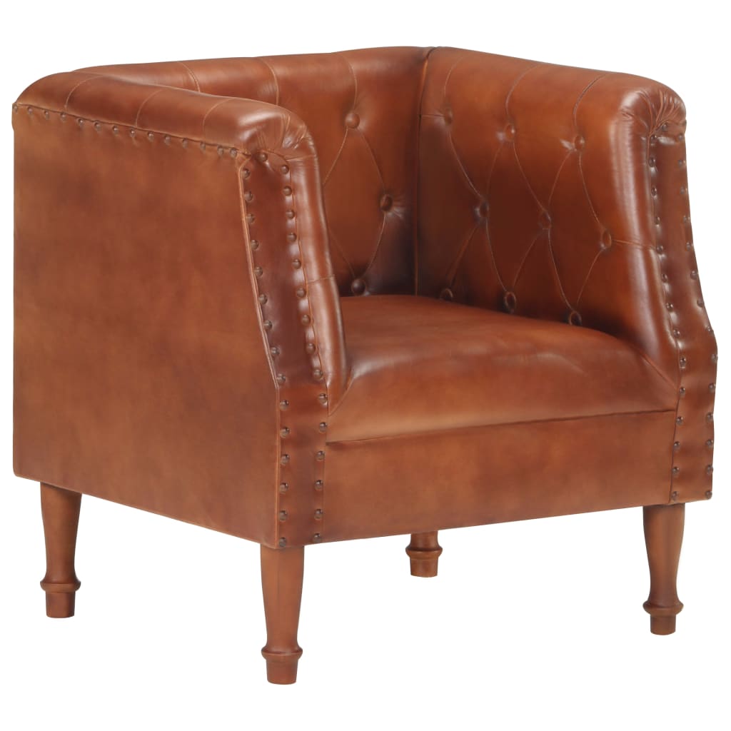 Fauteuil Marron Cuir véritable Fauteuils vidaXL   