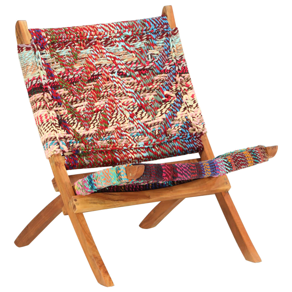 Chaise pliable Chindi Multicolore Tissu Fauteuils vidaXL   