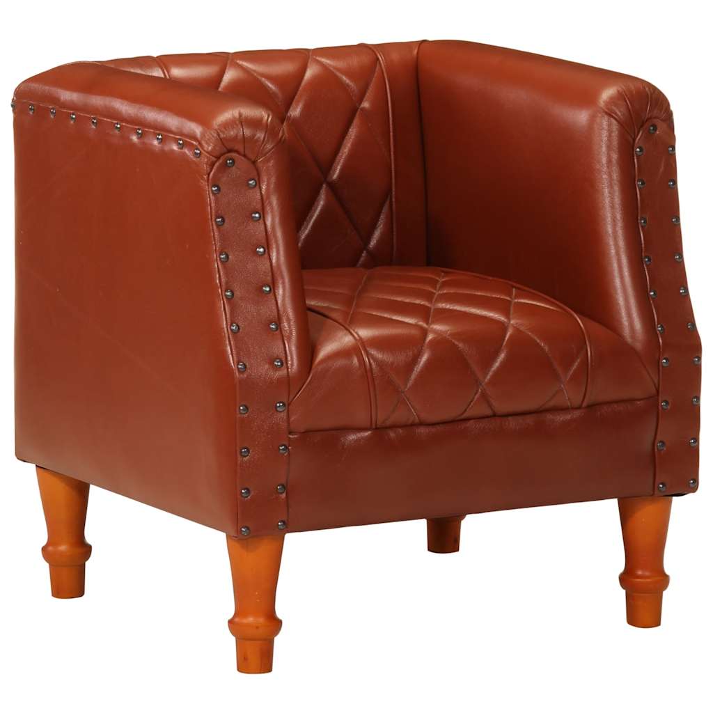 Chaise cabriolet marron Cuir véritable de chèvre - Xios Store SNC