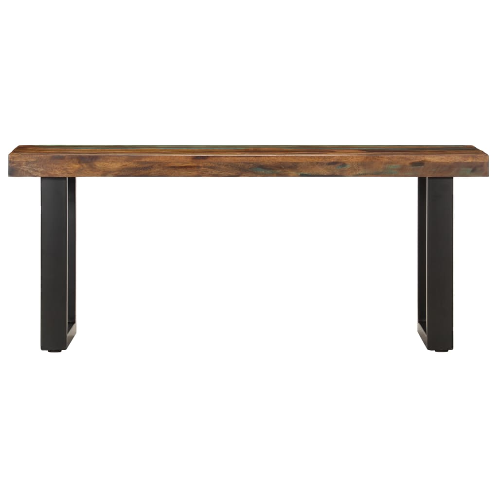 Banc 110 cm Bois de récupération solide et acier Bancs coffres vidaXL   