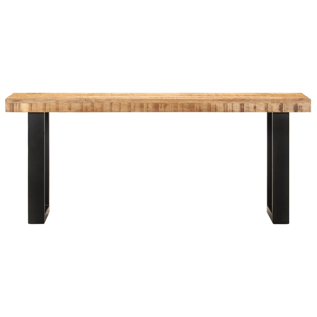 Banc 110 cm Bois de manguier brut massif et acier Bancs coffres vidaXL   