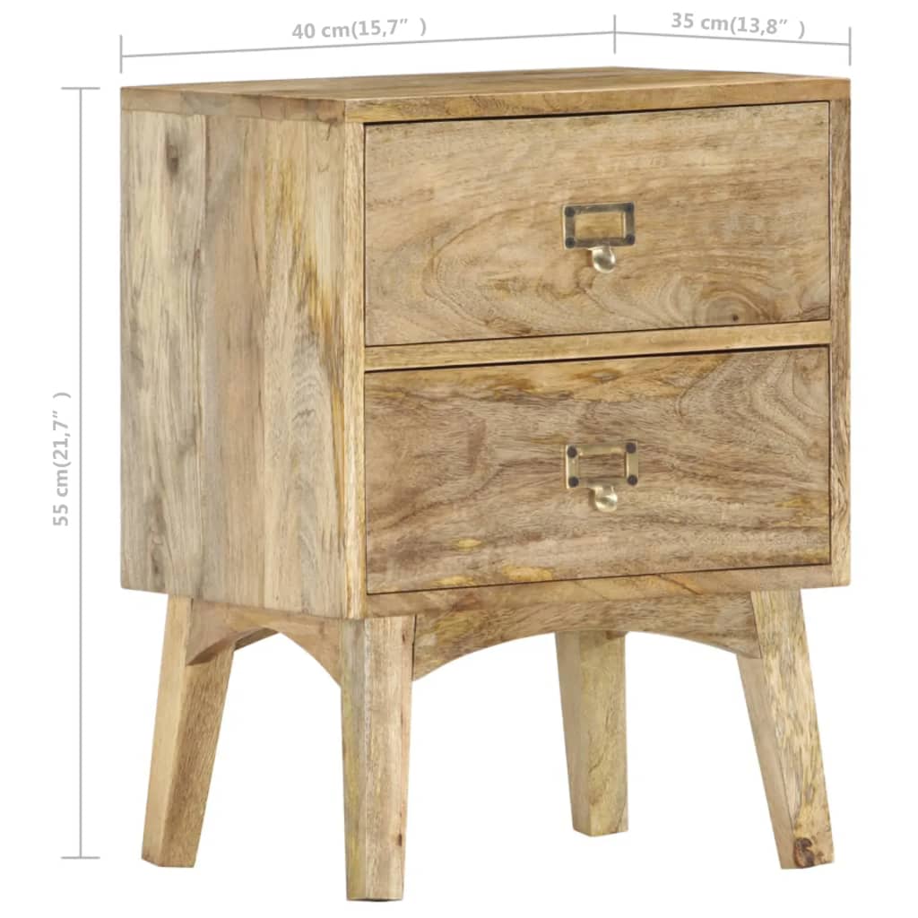 Table de chevet 40x35x55 cm Bois de manguier solide Tables de chevet vidaXL   