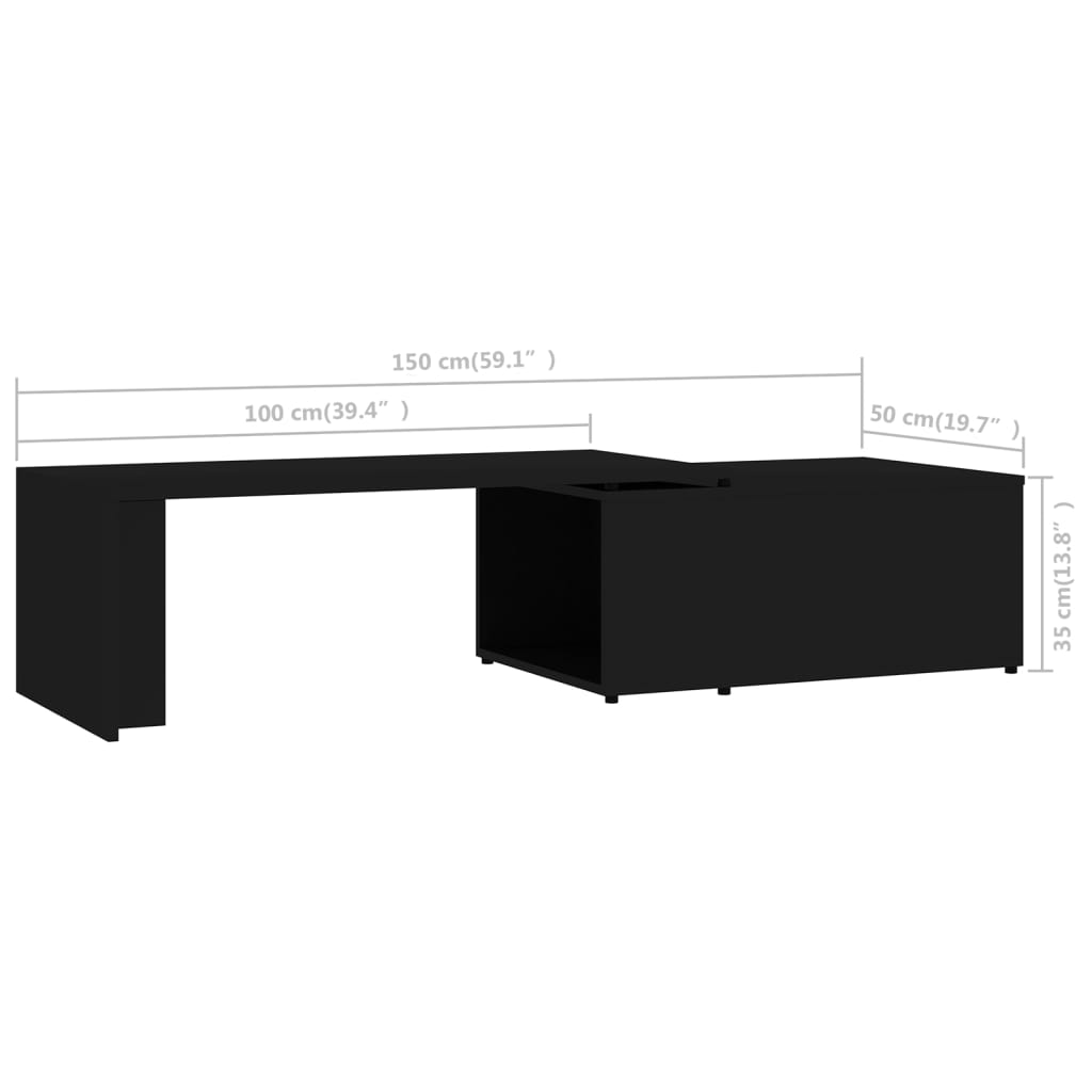 Table basse Noir 150x50x35 cm Bois d'ingénierie Tables basses vidaXL   