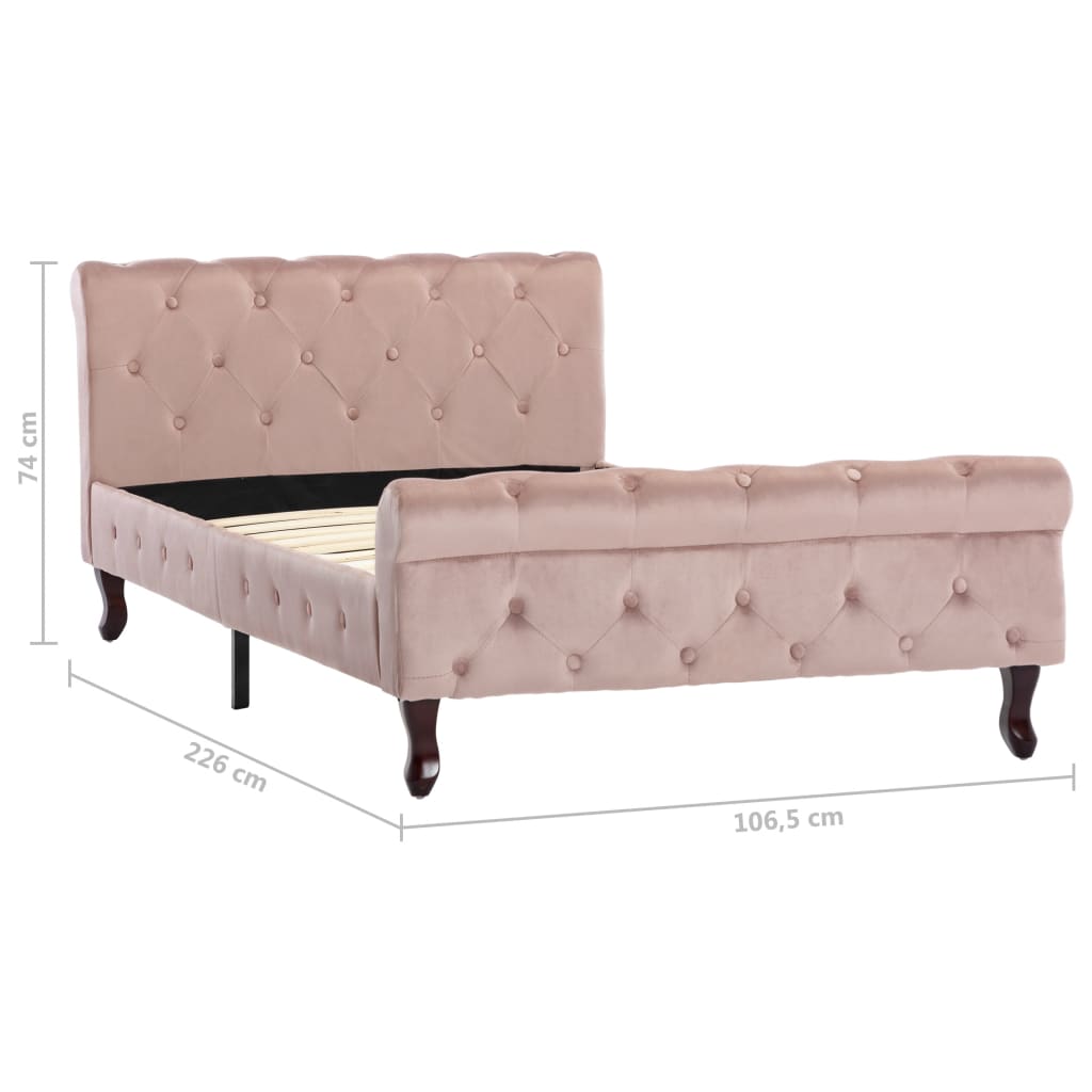 Cadre de lit Rose Velours 100 x 200 cm Lits & cadres de lit vidaXL   