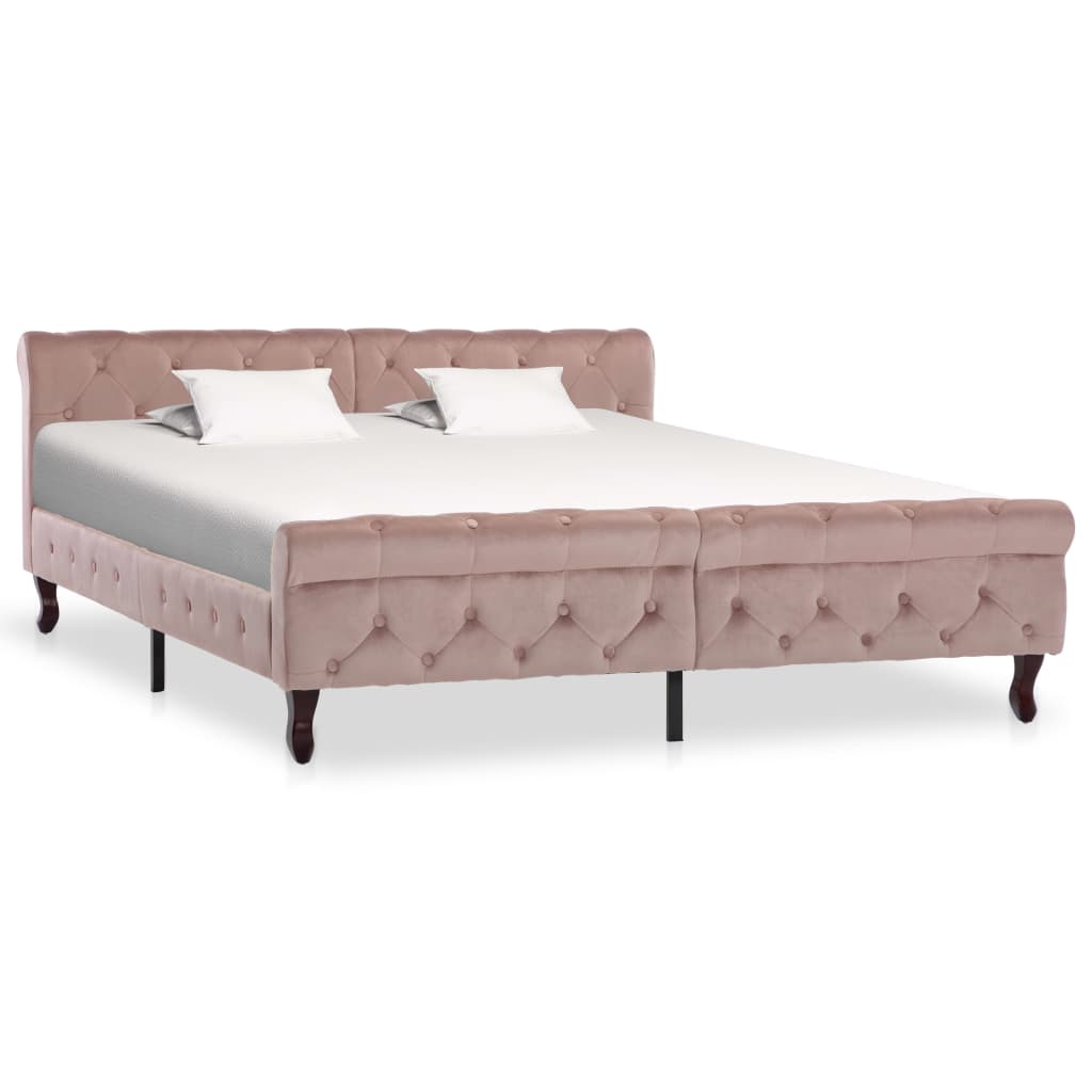 Cadre de lit Rose Velours 160 x 200 cm Lits & cadres de lit vidaXL   