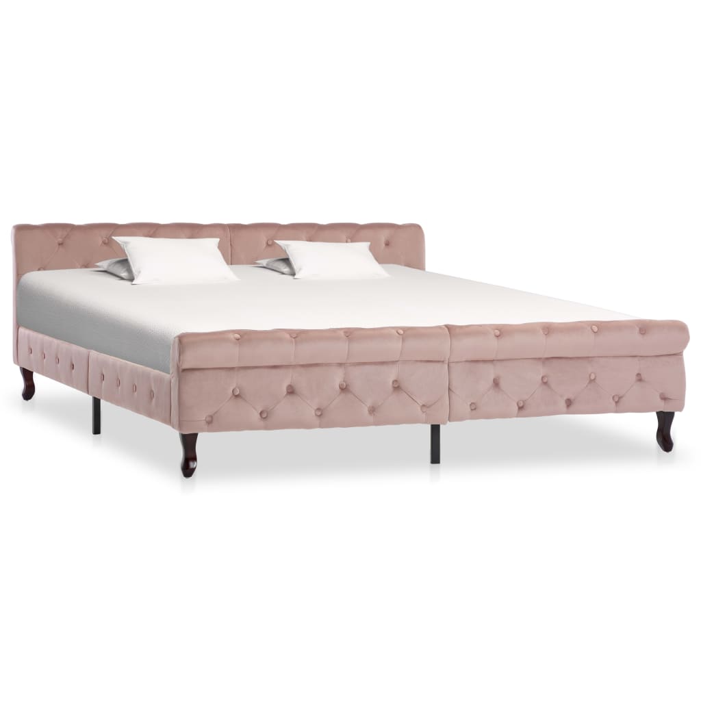 Cadre de lit Rose Velours 180 x 200 cm Lits & cadres de lit vidaXL   