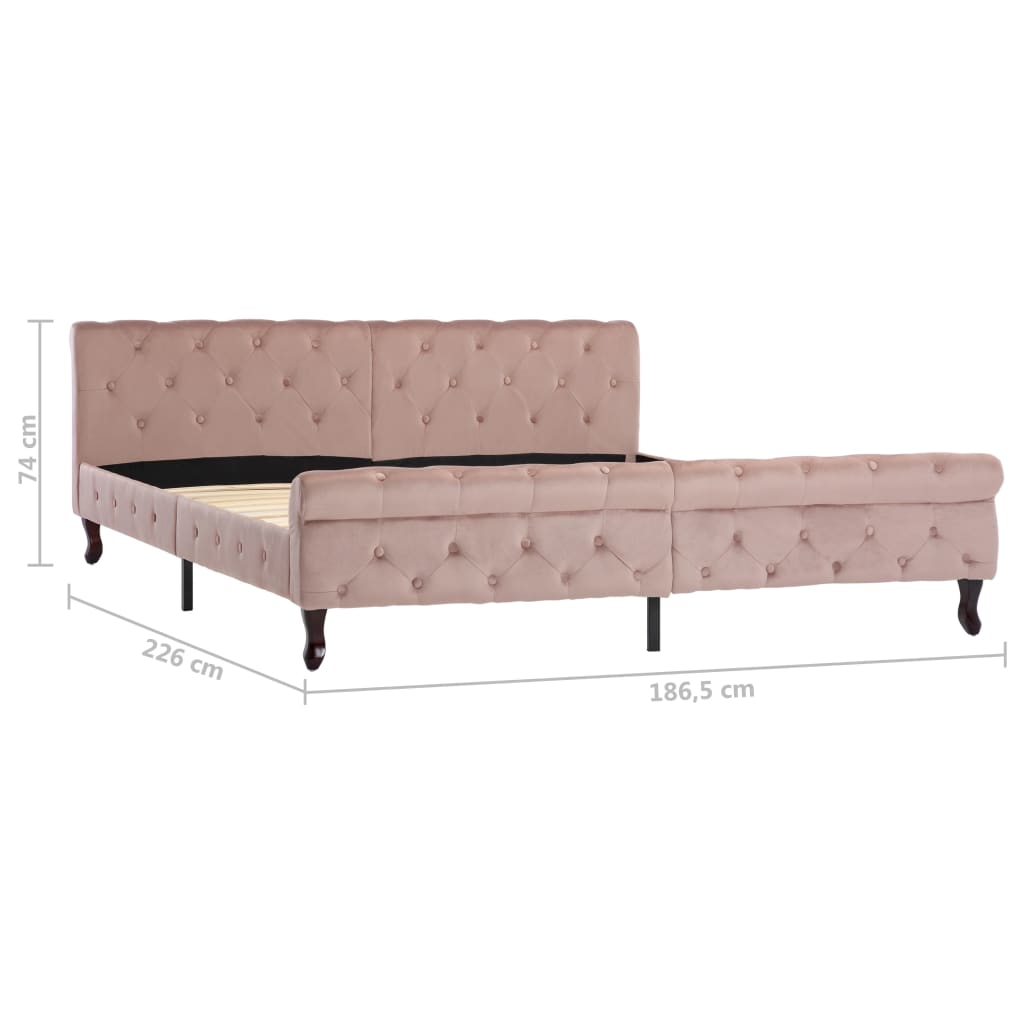 Cadre de lit Rose Velours 180 x 200 cm Lits & cadres de lit vidaXL   