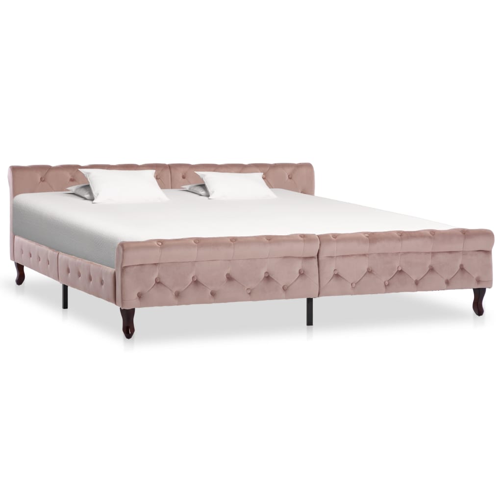 Cadre de lit Rose Velours 200 x 200 cm Lits & cadres de lit vidaXL   