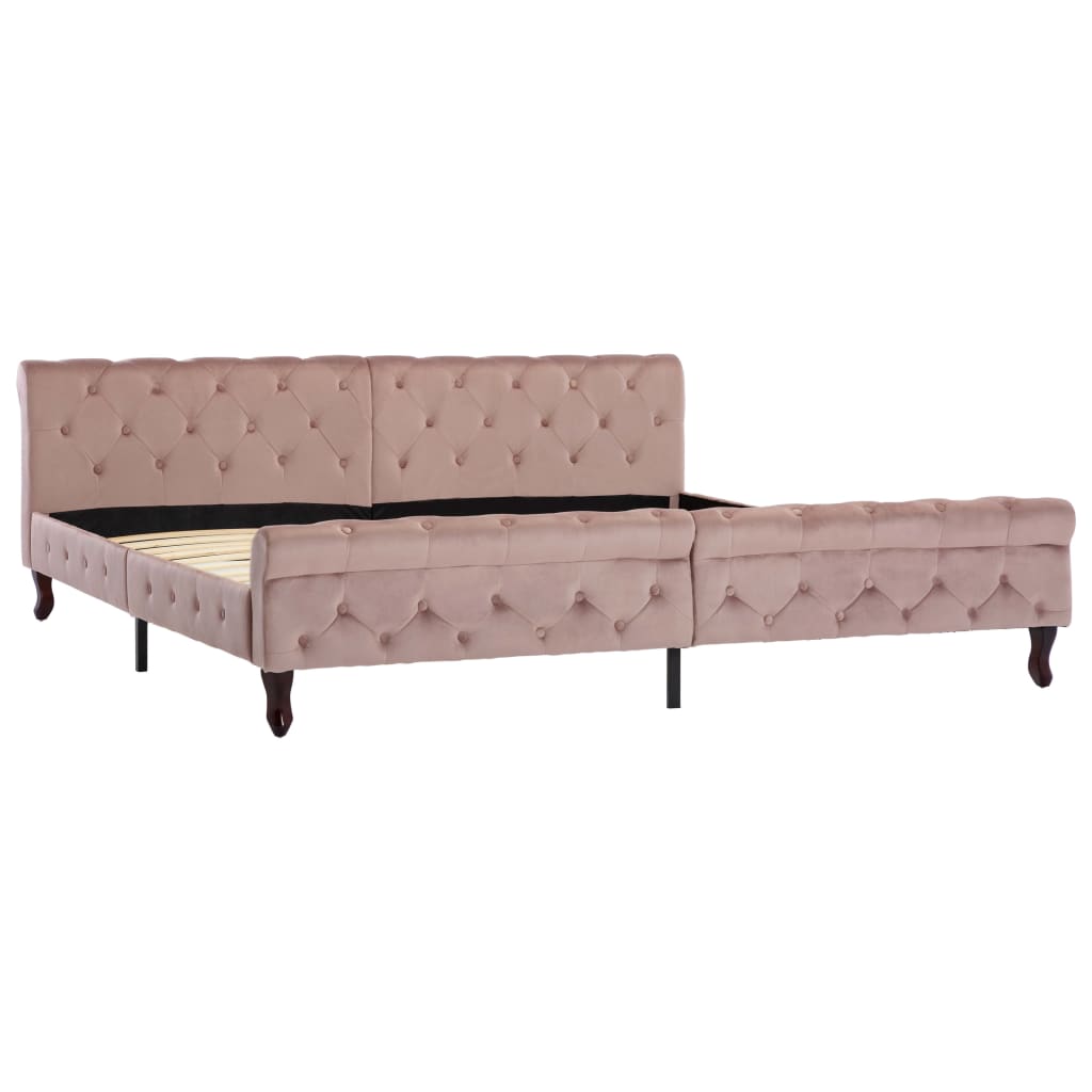 Cadre de lit Rose Velours 200 x 200 cm Lits & cadres de lit vidaXL   