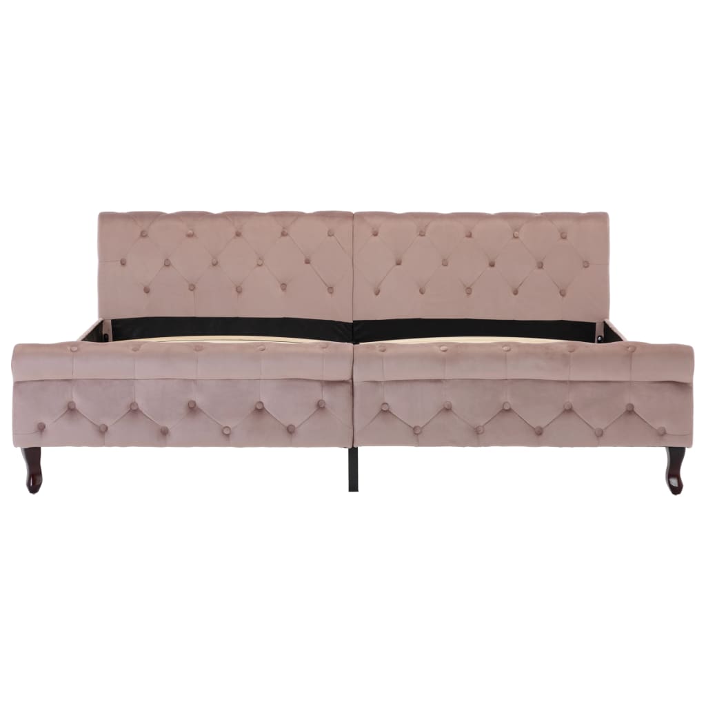 Cadre de lit Rose Velours 200 x 200 cm Lits & cadres de lit vidaXL   