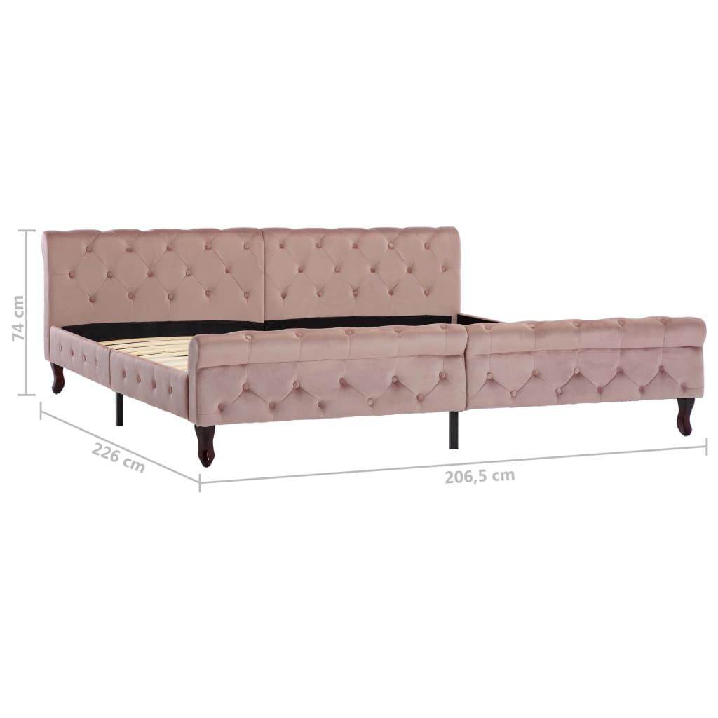 Cadre de lit Rose Velours 200 x 200 cm Lits & cadres de lit vidaXL   