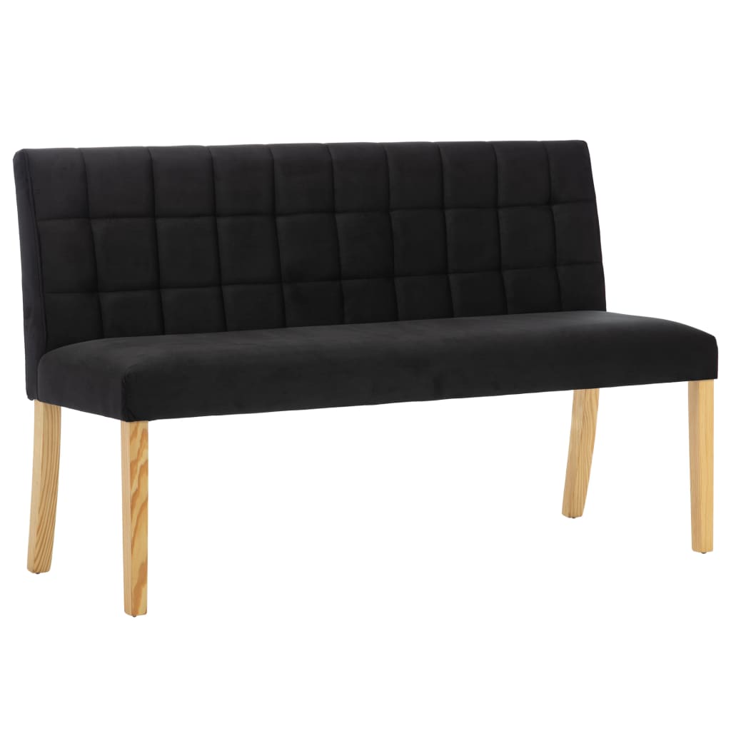 Banc 140 cm Noir Velours Bancs coffres vidaXL   