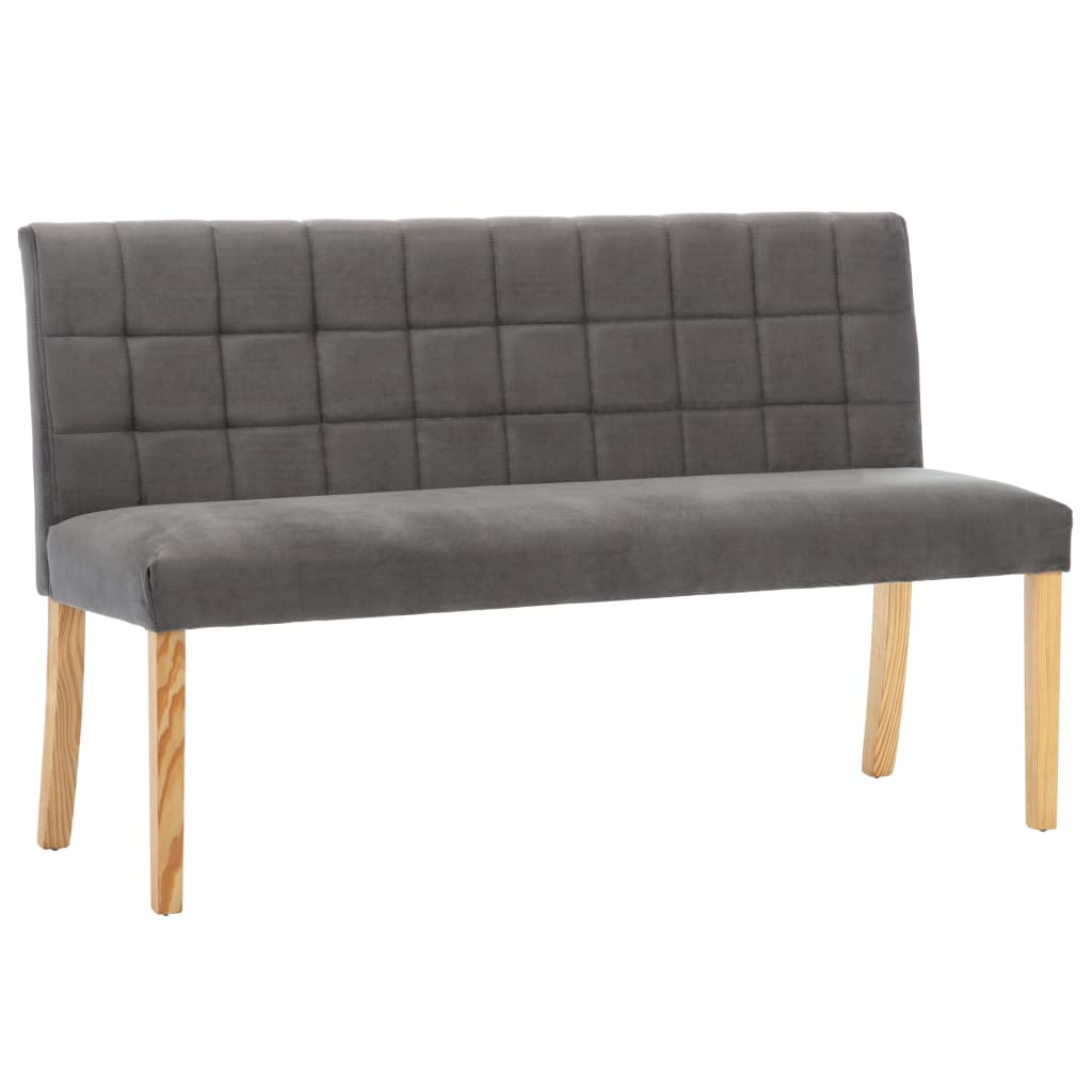 Banc 140 cm Gris Velours Bancs coffres vidaXL   