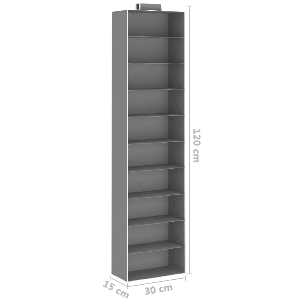 Étagères suspendues de rangement 2 pcs 10 niveaux Tissu Organiseurs pour armoires & penderies pour vêtements vidaXL   