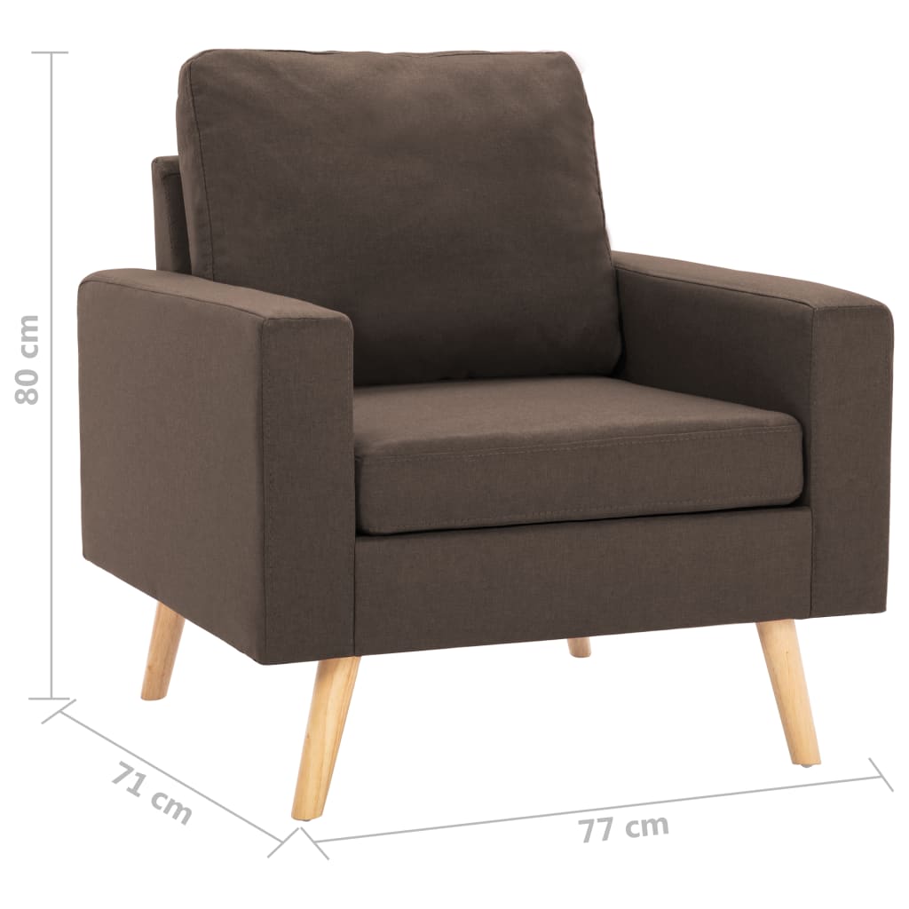 Fauteuil Marron Tissu Fauteuils vidaXL   