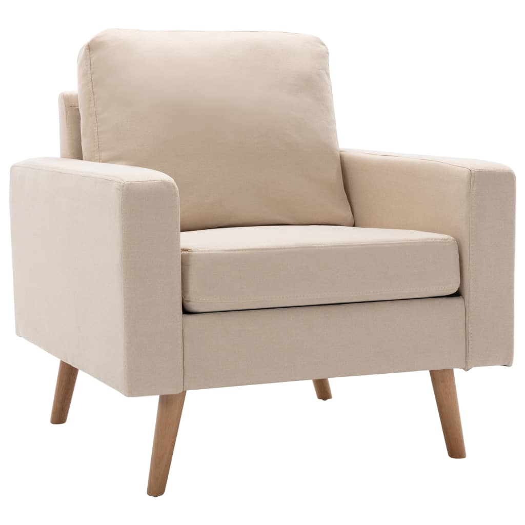 Fauteuil Crème Tissu Fauteuils vidaXL   