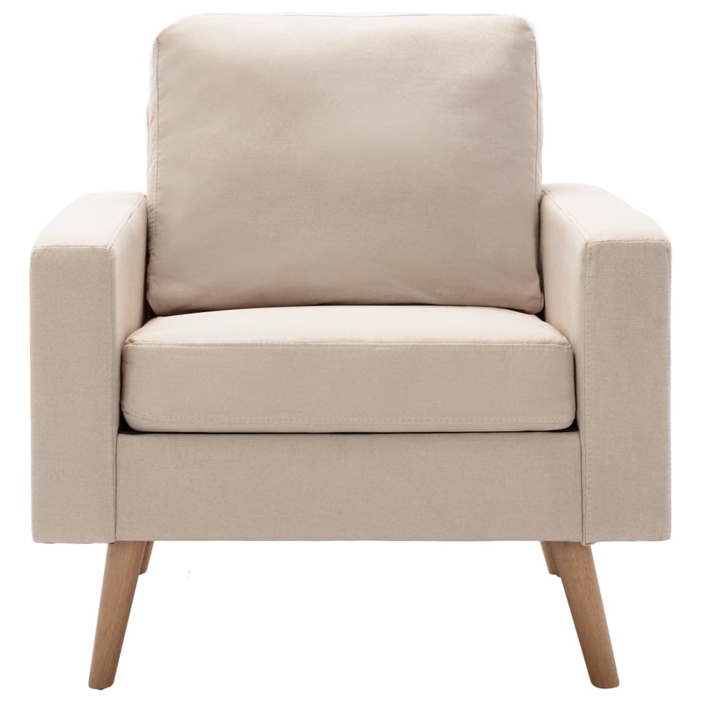 Fauteuil Crème Tissu Fauteuils vidaXL   