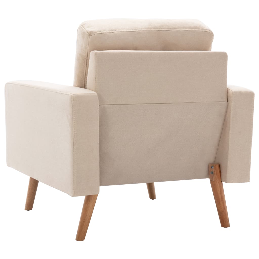 Fauteuil Crème Tissu Fauteuils vidaXL   