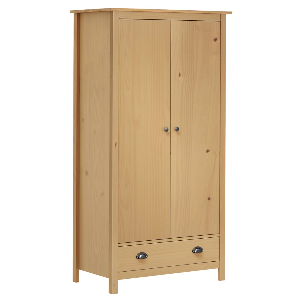 Garde-robe à 2 portes Hill 89x50x170 cm Bois de pin solide Armoires vidaXL   