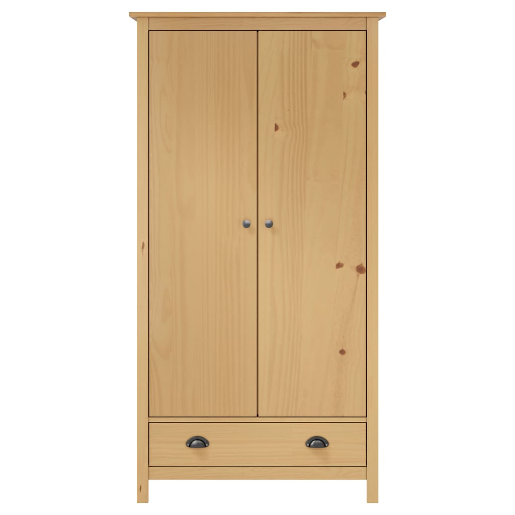 Garde-robe à 2 portes Hill 89x50x170 cm Bois de pin solide Armoires vidaXL   