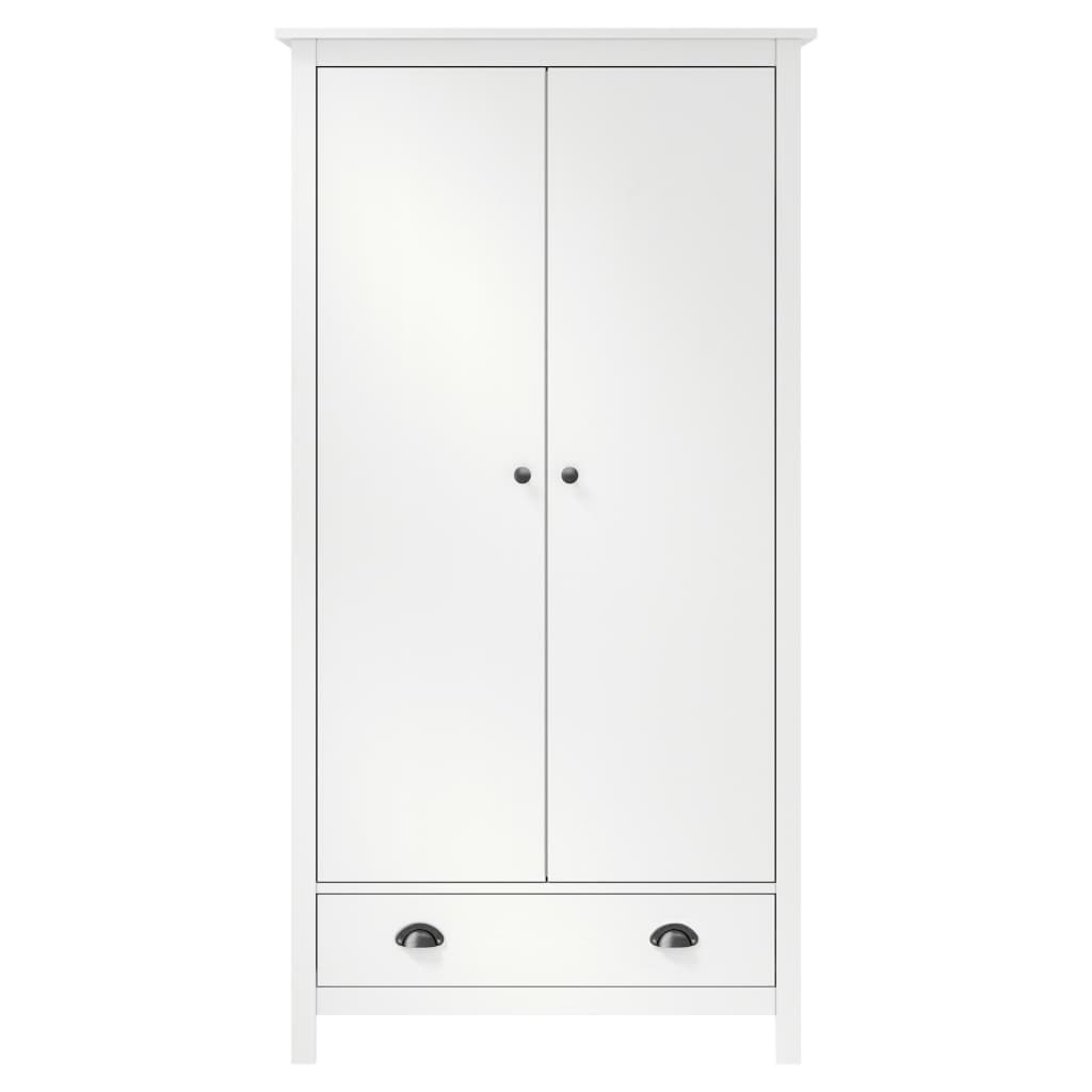 Garde-robe à 2 portes Hill Blanc 89x50x170cm Bois de pin solide Armoires vidaXL   