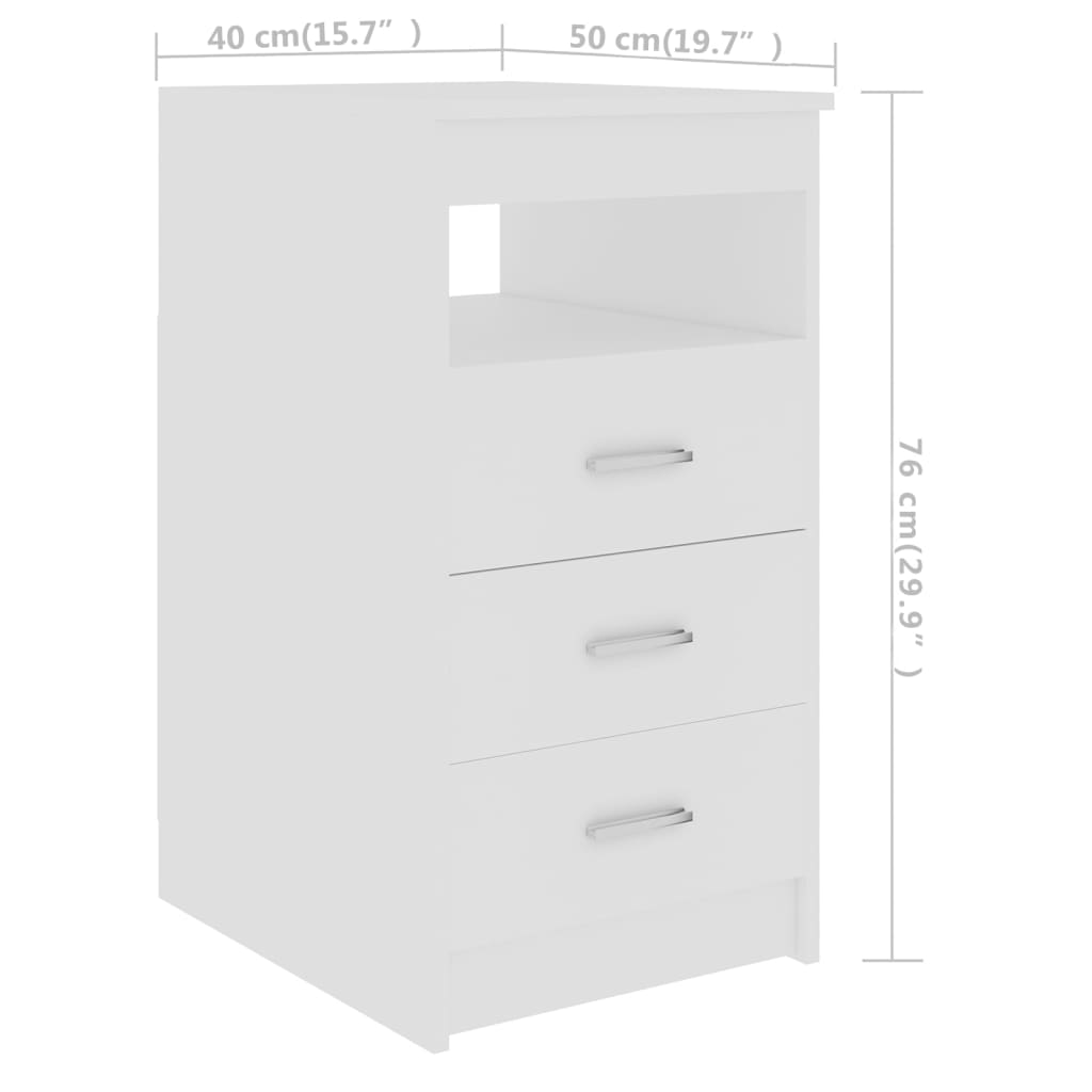 Armoire à tiroirs Blanc 40x50x76 cm Bois d'ingénierie Casiers & armoires de rangement vidaXL   