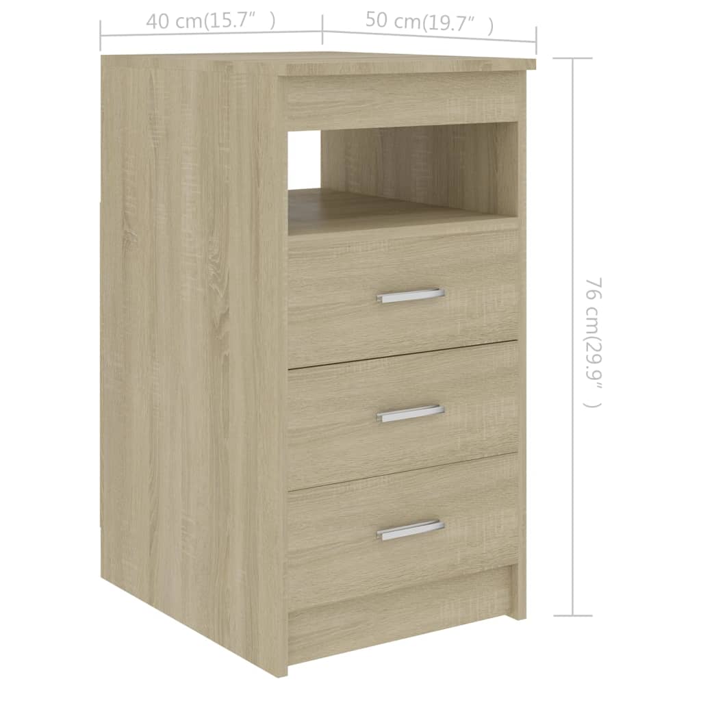 Armoire à tiroirs Chêne sonoma 40x50x76 cm Bois d'ingénierie Casiers & armoires de rangement vidaXL   