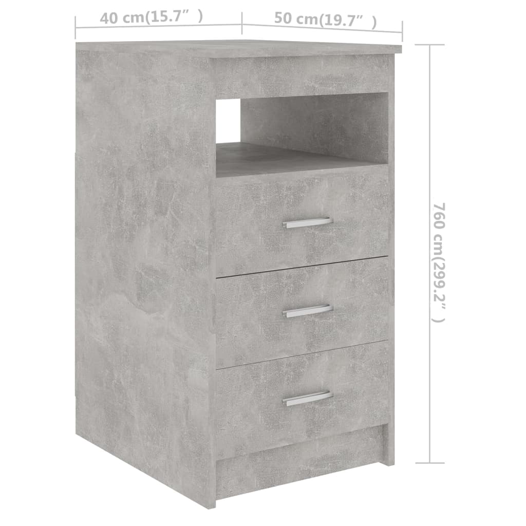 Armoire à tiroirs Gris béton 40x50x76 cm Bois d'ingénierie Casiers & armoires de rangement vidaXL   