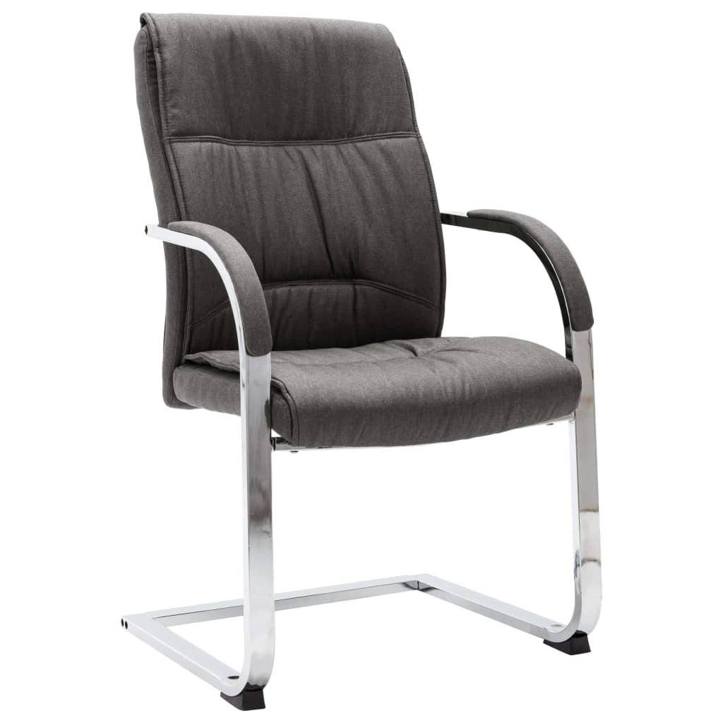 Chaise de bureau cantilever Gris Tissu Chaises de bureau vidaXL   