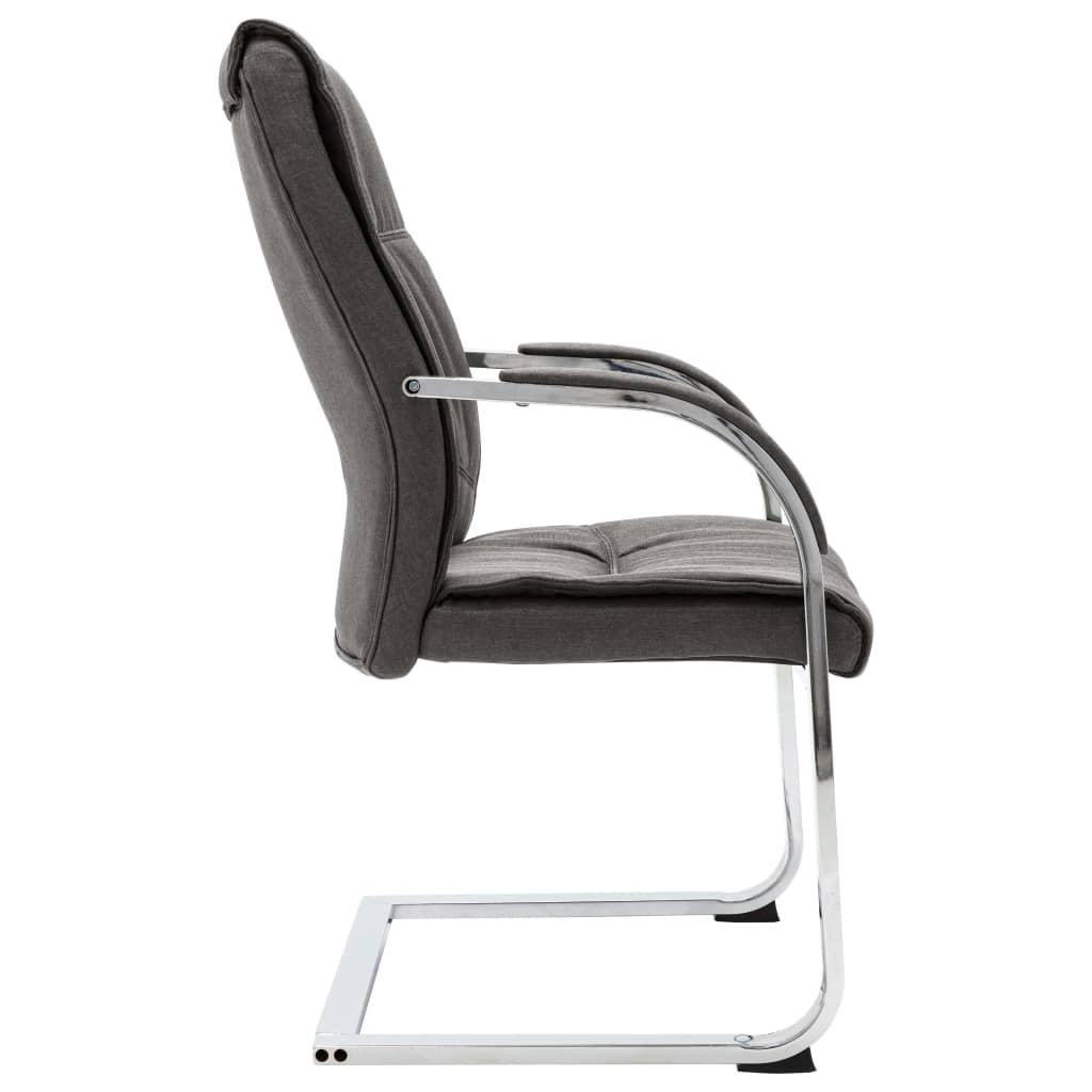 Chaise de bureau cantilever Gris Tissu Chaises de bureau vidaXL   