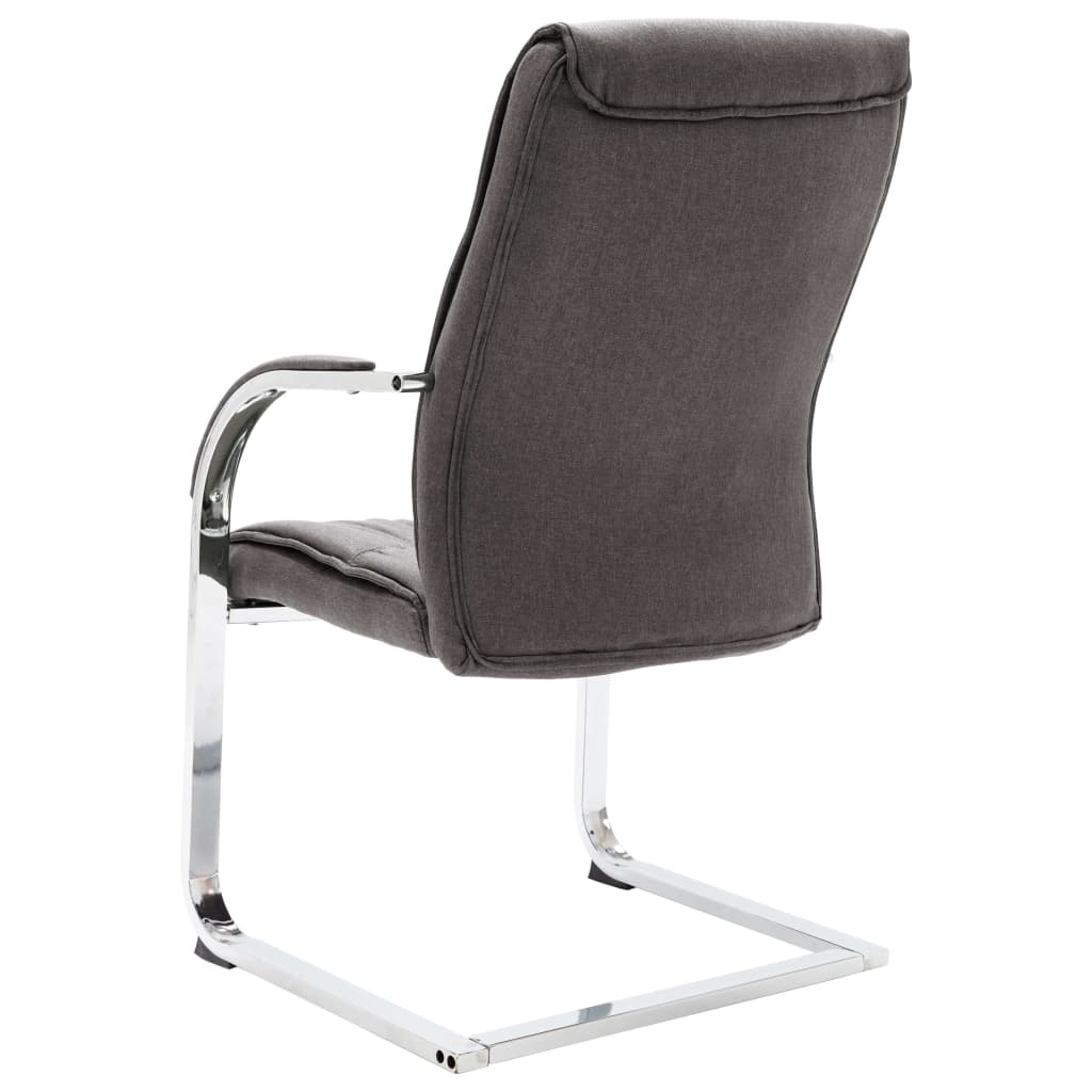 Chaise de bureau cantilever Gris Tissu Chaises de bureau vidaXL   