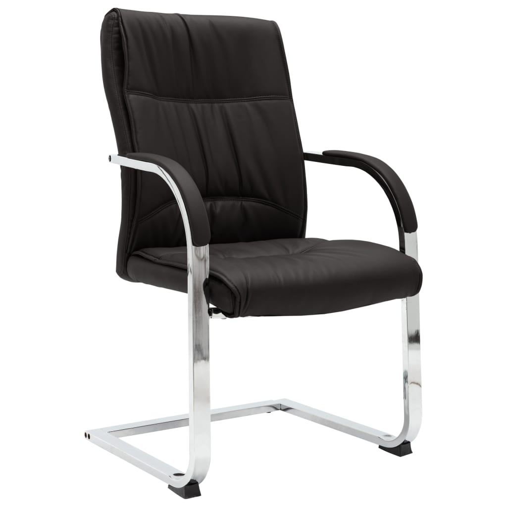 Chaise de bureau cantilever Noir Similicuir Chaises de bureau vidaXL   