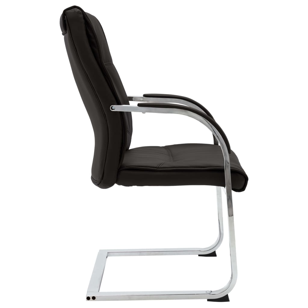 Chaise de bureau cantilever Noir Similicuir Chaises de bureau vidaXL   