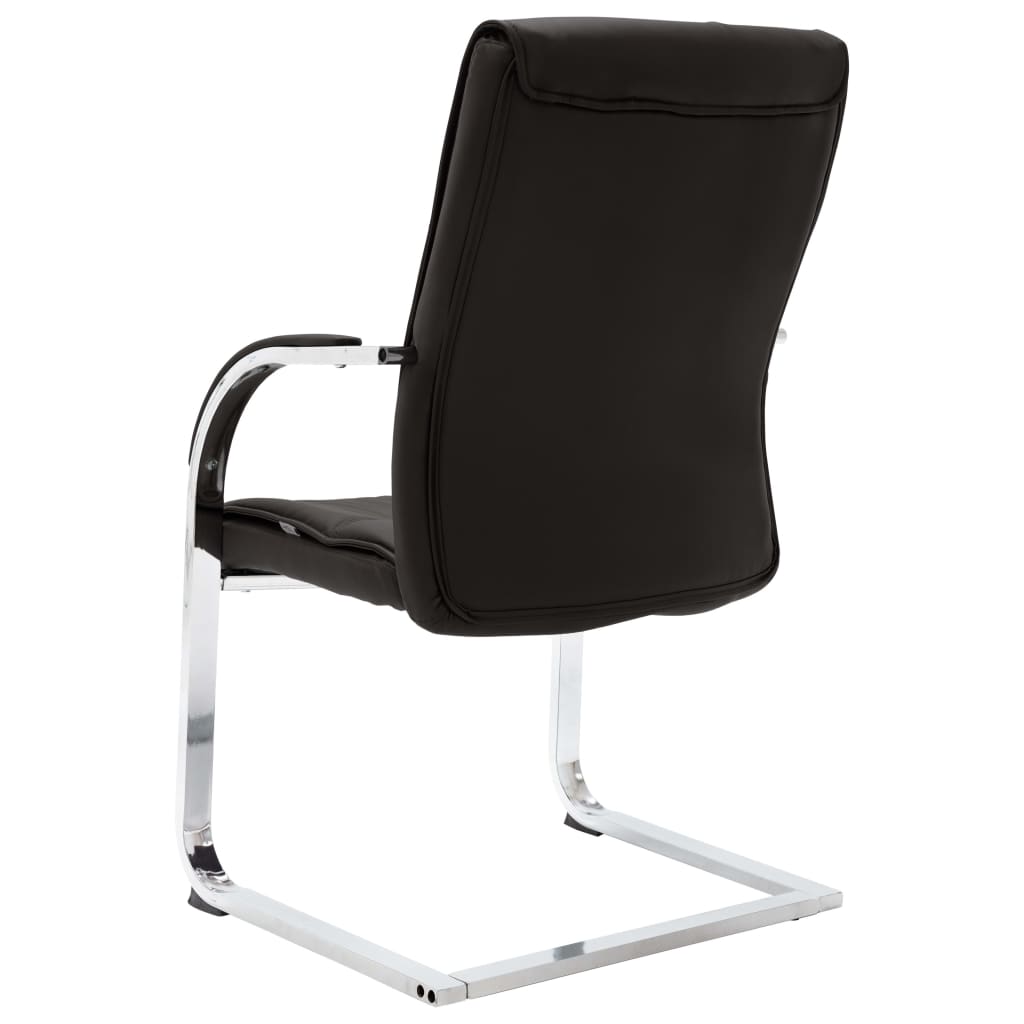 Chaise de bureau cantilever Noir Similicuir Chaises de bureau vidaXL   