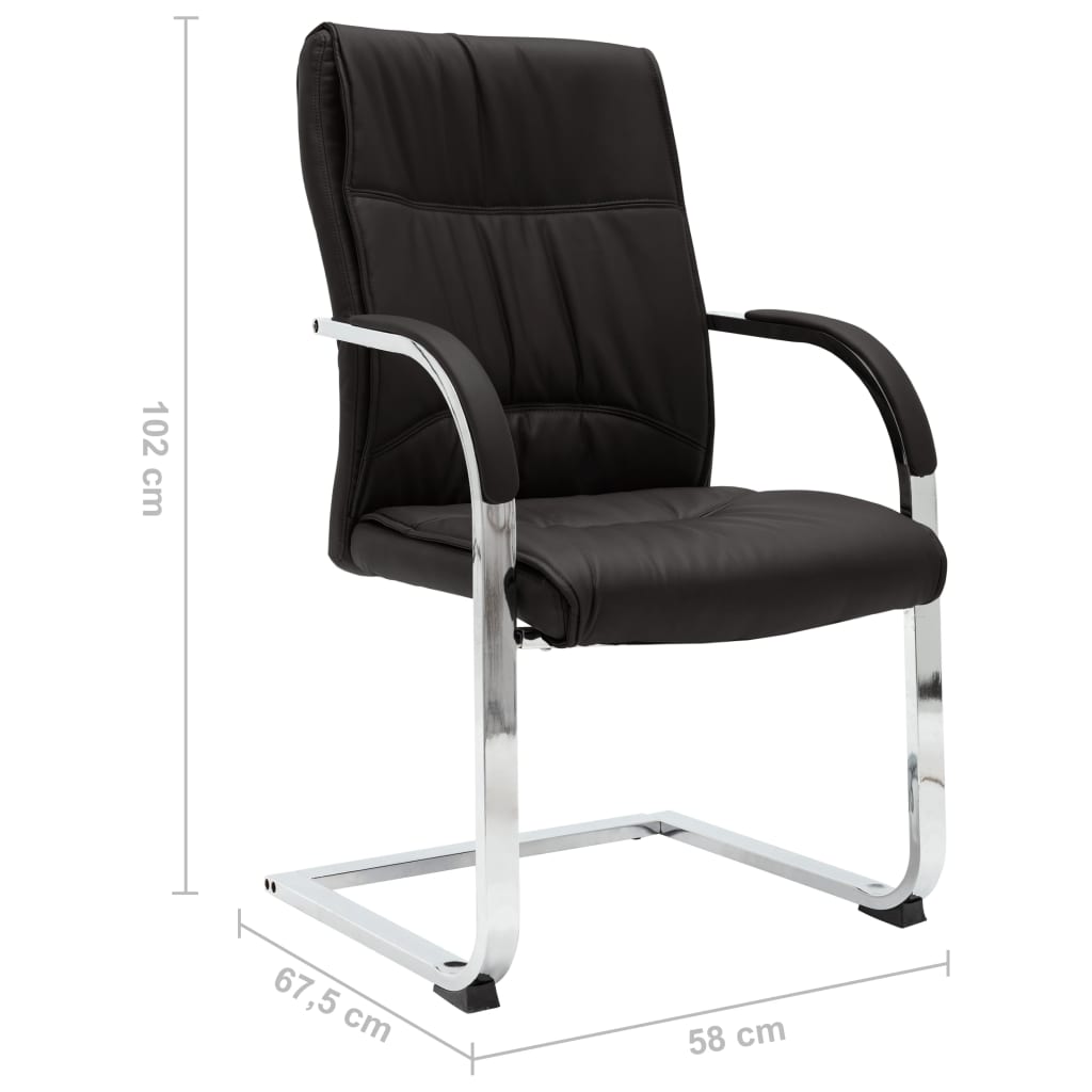 Chaise de bureau cantilever Noir Similicuir Chaises de bureau vidaXL   