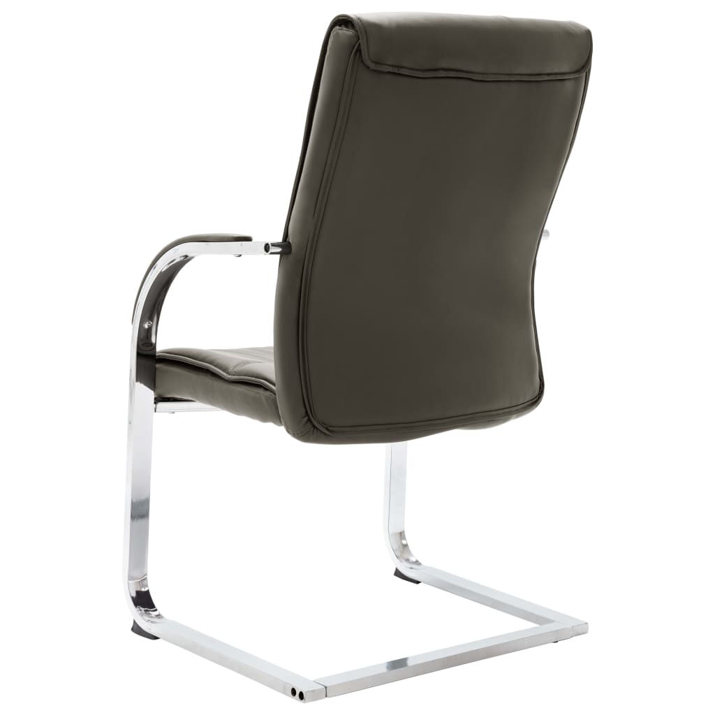 Chaise de bureau cantilever Gris Similicuir Chaises de bureau vidaXL