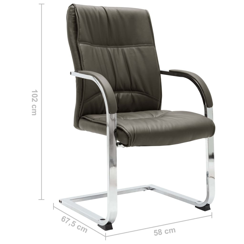 Chaise de bureau cantilever Gris Similicuir Chaises de bureau vidaXL