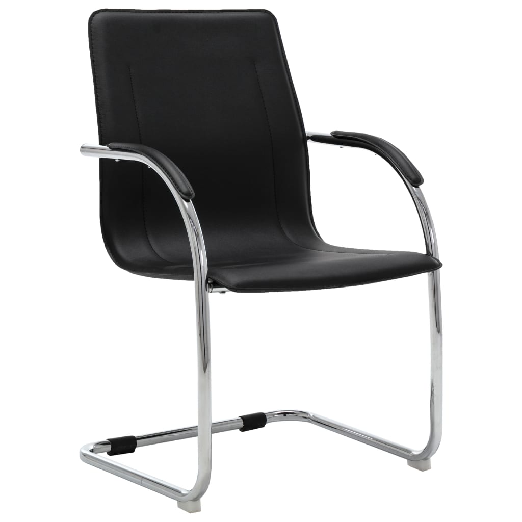 Chaise de bureau cantilever Noir Similicuir Chaises de bureau vidaXL   