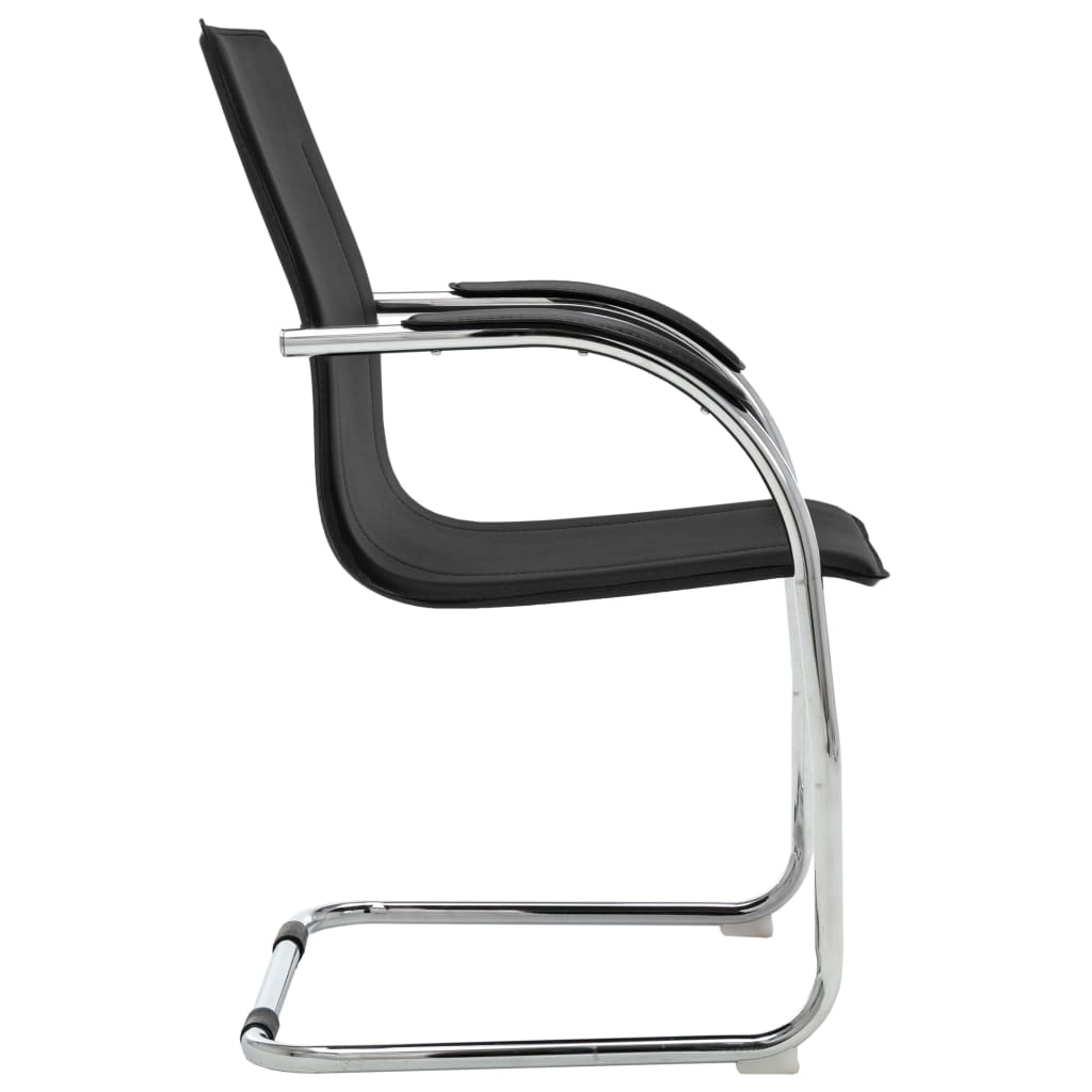 Chaise de bureau cantilever Noir Similicuir Chaises de bureau vidaXL   