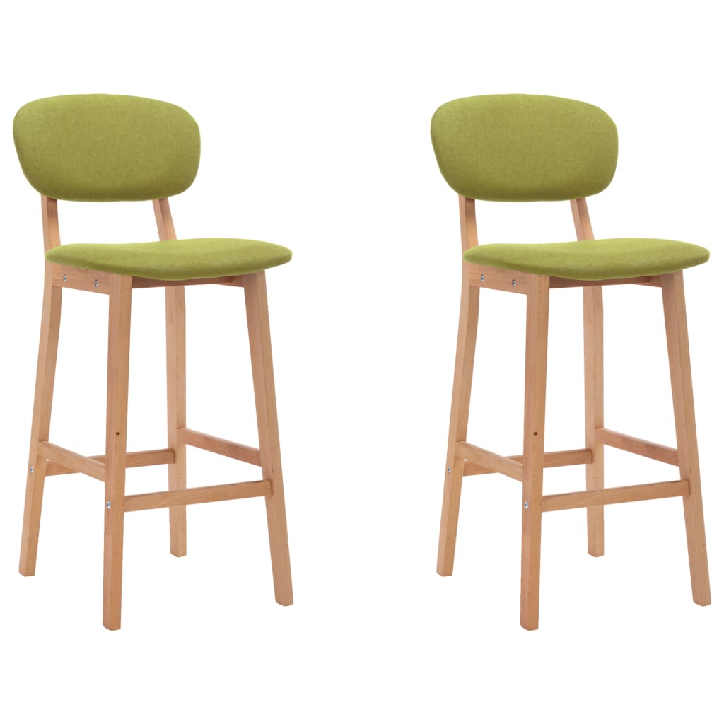 Tabourets de bar lot de 2 vert tissu Tabourets de bar vidaXL   