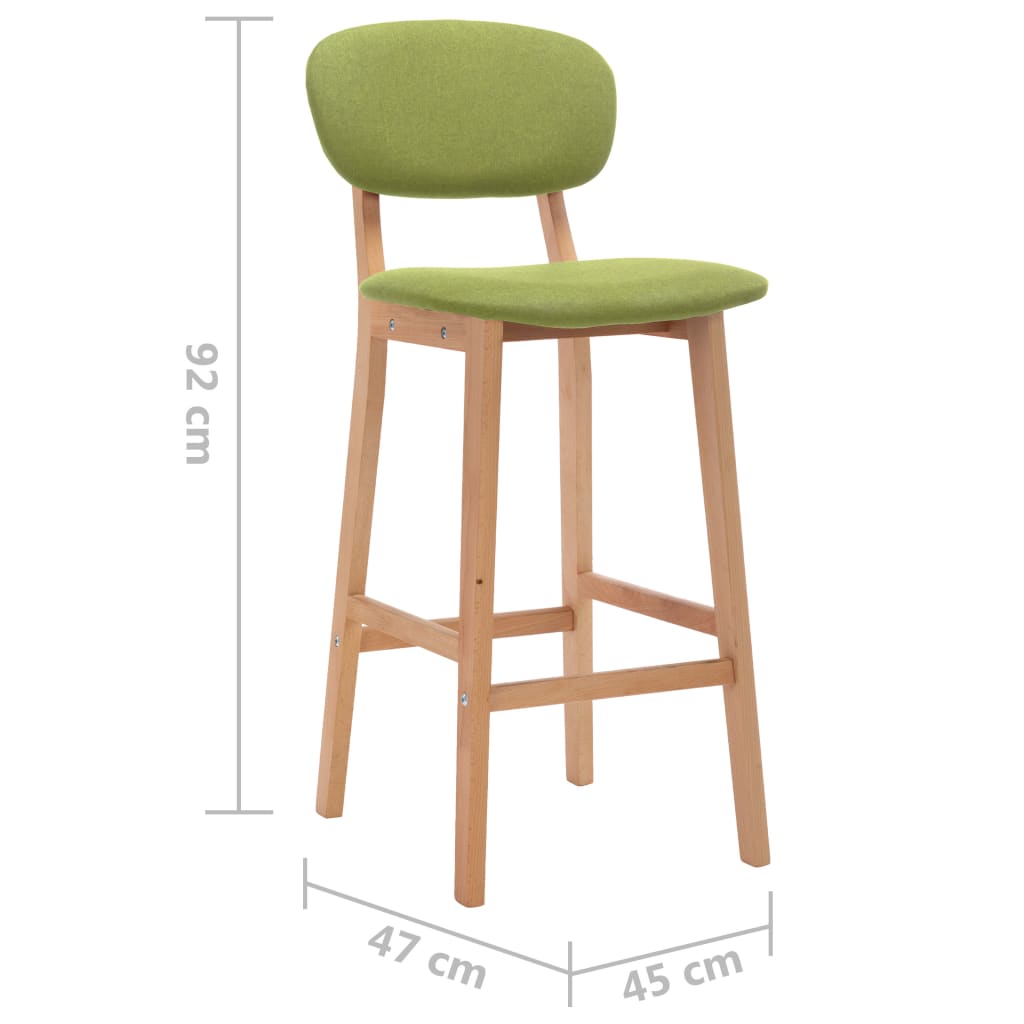 Tabourets de bar lot de 2 vert tissu Tabourets de bar vidaXL   