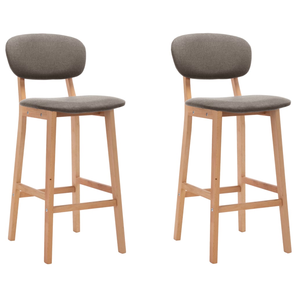 Tabourets de bar lot de 2 taupe tissu Tabourets de bar vidaXL   