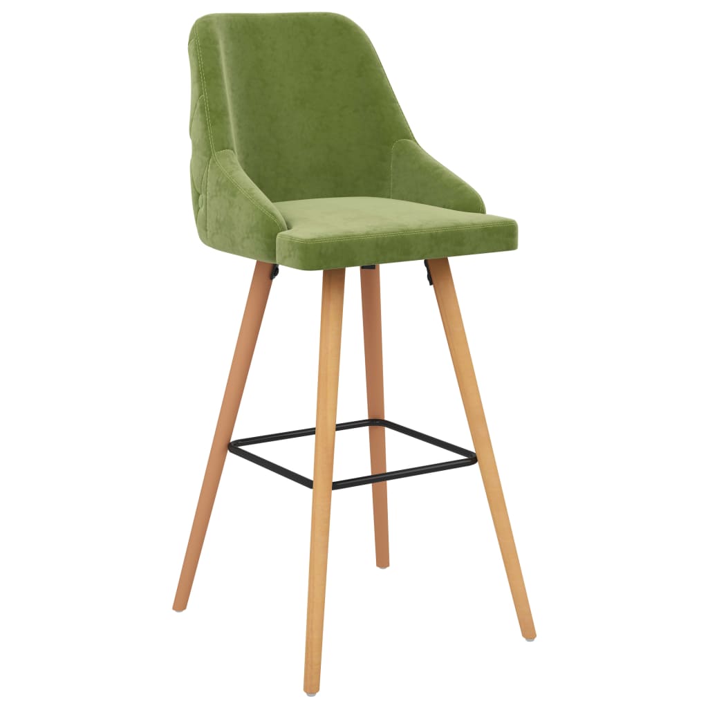 Tabourets de bar lot de 2 vert clair velours Tabourets de bar vidaXL