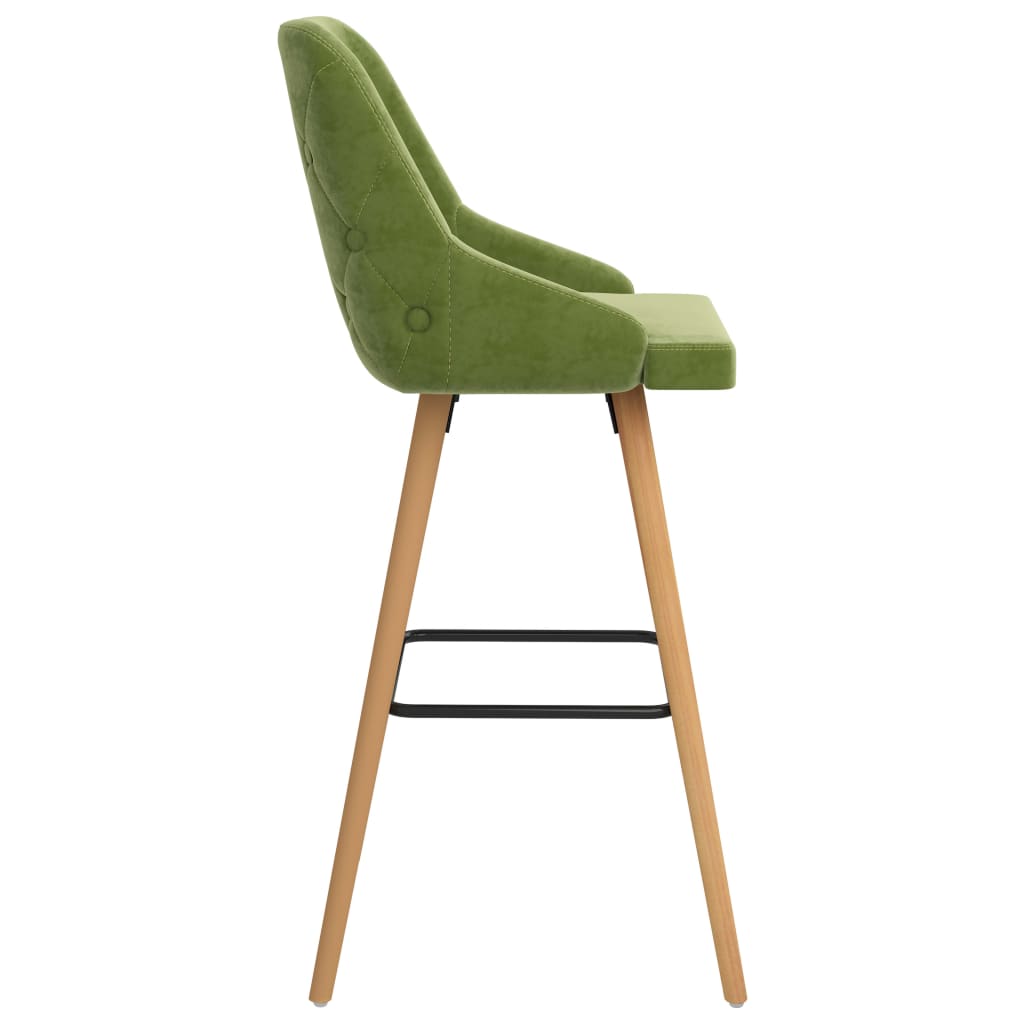 Tabourets de bar lot de 2 vert clair velours Tabourets de bar vidaXL