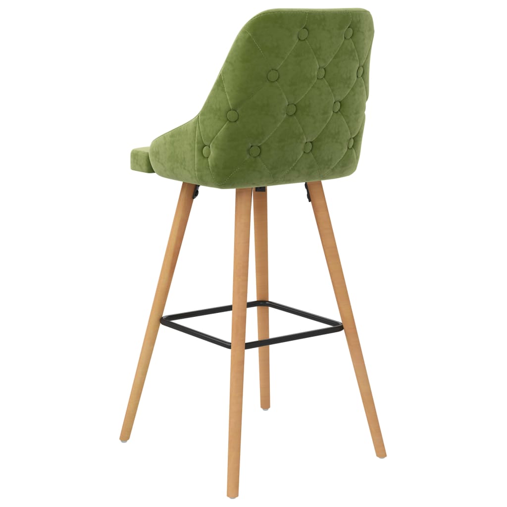 Tabourets de bar lot de 2 vert clair velours Tabourets de bar vidaXL