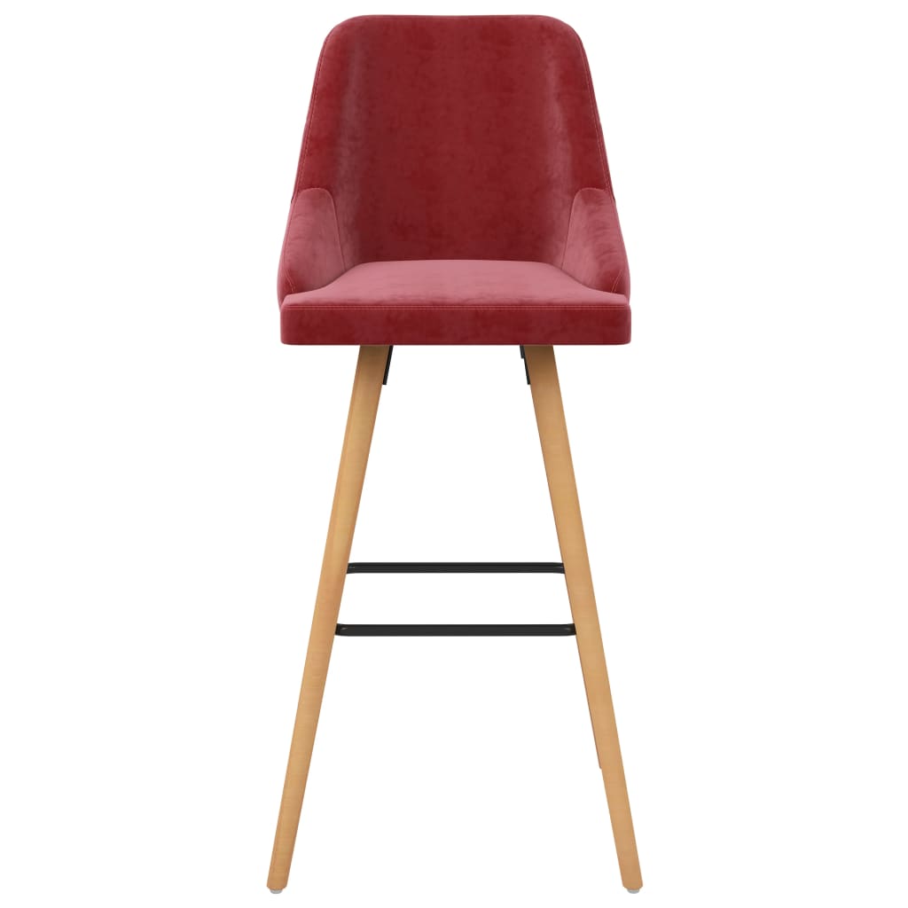 Tabourets de bar lot de 2 rouge bordeaux velours Tabourets de bar vidaXL   