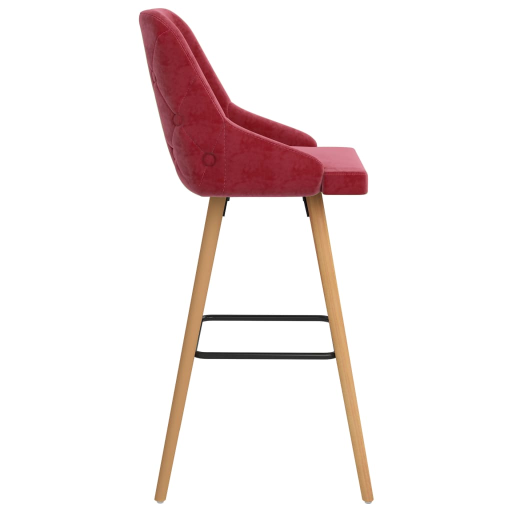 Tabourets de bar lot de 2 rouge bordeaux velours Tabourets de bar vidaXL   