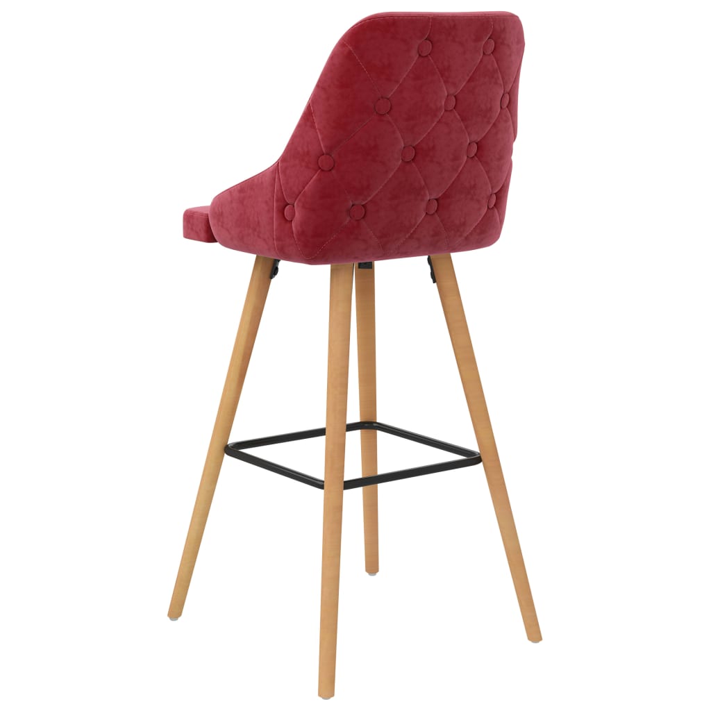 Tabourets de bar lot de 2 rouge bordeaux velours Tabourets de bar vidaXL   