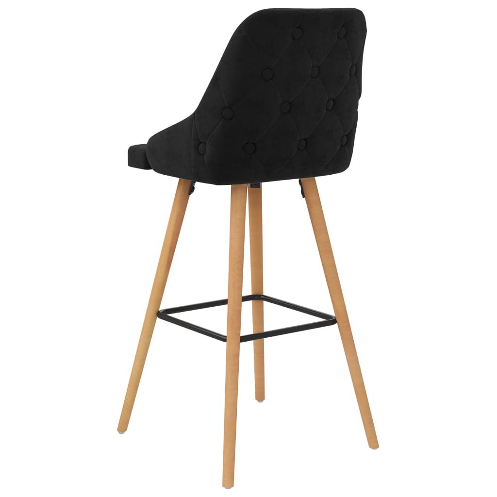 Tabourets de bar lot de 2 noir velours Tabourets de bar vidaXL